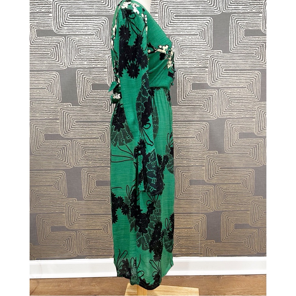 FREE PEOPLE Mixed Print Twist Dress in Green - Picture 6 of 10